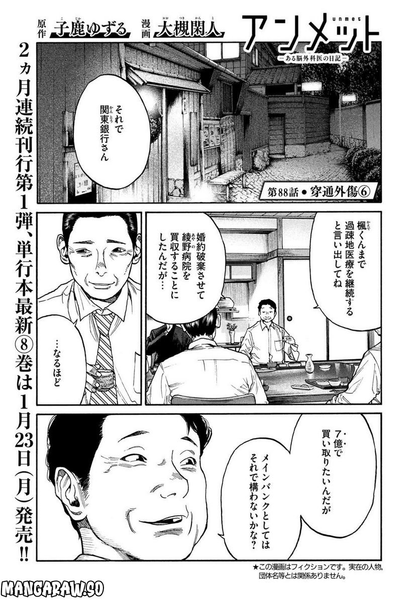 アンメット－ある脳外科医の日記－ - 第88話 - Page 1