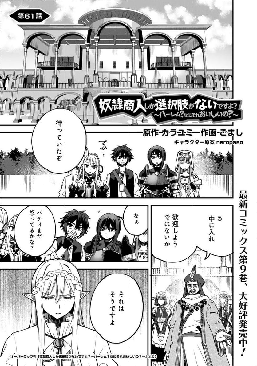 奴隷商人しか選択肢がないですよ?～ハーレム?なにそれおいしいの?～ - 第61話 - Page 1