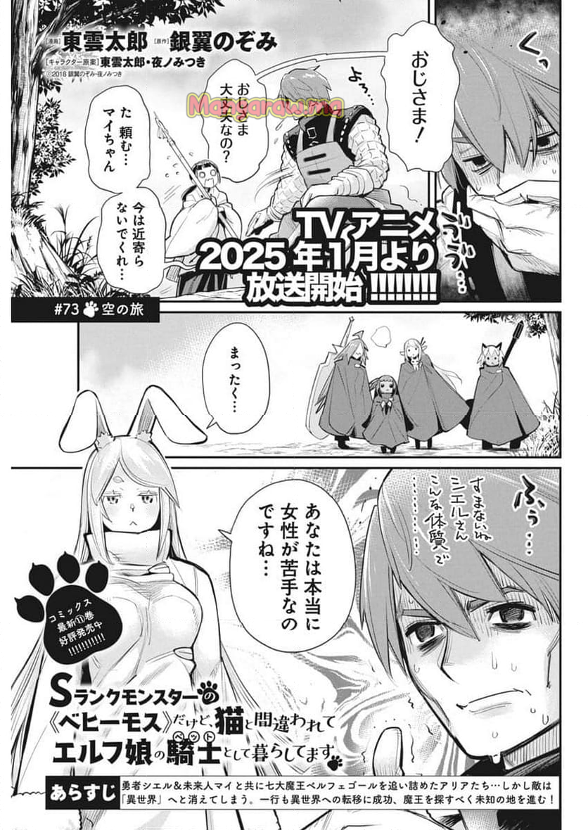 Sランクモンスターの《ベヒーモス》だけど、猫と間違われてエルフ娘の騎士(ペット)として暮らしてます - 第73話 - Page 1